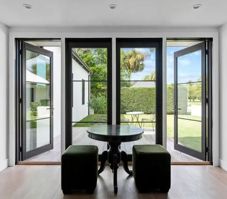 Toz Boyalı Alüminyum Alaşımlı Özel Siyah Isı Yalıtımlı Cam Salıncak Kapı