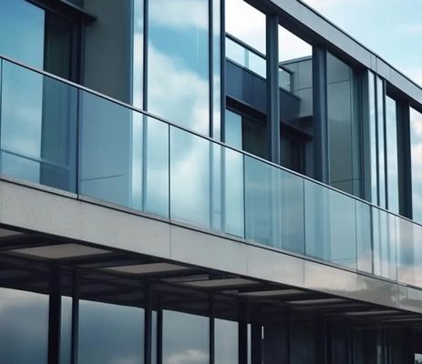 12-23.52mm Tempered Laminated Glass ile Zemin Montajlı U Kanal Cam Çit