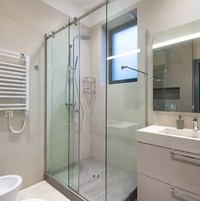 Özel Modern Modeller Banyo Tuvalet Tempered Glass Duş Çerçevesiz Yumuşak Kapalı Kaydırma Kapı Sistemleri