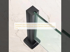 Temperli Cam Korkuluk Paslanmaz Çelik Alüminyum Alaşımlı Çerçevesiz Cam Küpeşte Korkuluk Balkon Merdiven Korkuluk Direği