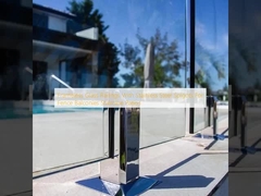 Çit balkonları için paslanmaz çelik spigotları ile çerçevesiz cam korkuluklar merdiven avluları